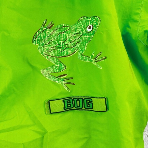 Vintage Weebok by Reebok Bug Frog Raincoat Jacket Green Kids Sz 5 - Picture 7 of 12